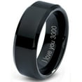 thumbnail image 1 of Tungsten I Love You 3000 Quote Engraved Band Ring 8mm Men Women Comfort Fit Black Beveled Edge Polished, 1 of 4