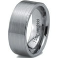 thumbnail image 1 of Tungsten I Love You 3000 Quote Engraved Band Ring 8mm Men Women Comfort Fit Gray Flat Cut Brushed Polished, 1 of 4