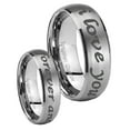 thumbnail image 1 of Tungsten I love you forever and ever 8mm Brushed Gray Dome Polished Edges Men Ring, 1 of 2