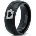 thumbnail image 1 of Tungsten Iowa Hawkeye State Heart Band Ring 8mm Men Women Comfort Fit Black Dome Polished, 1 of 4