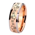 thumbnail image 1 of Tungsten Irish Claddagh 8mm Shinny Rose Gold Two Tone Dome Men Ring, 1 of 1