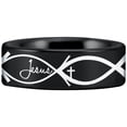 thumbnail image 1 of Tungsten Jesus Fish Ring, 1 of 6