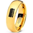 thumbnail image 1 of Tungsten Kansas Sunflower State Flowers Band Ring 7mm Men Women Comfort Fit 18k Yellow Gold Dome Polished, 1 of 4