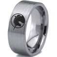thumbnail image 1 of Tungsten Legendary Mythical Unicorn Band Ring 8mm Men Women Comfort Fit Gray Flat Cut Brushed Polished, 1 of 4