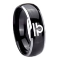 thumbnail image 1 of Tungsten Libra Horoscope 8mm Glossy Black 2 Tone Dome Polished Edges Men Ring, 1 of 2
