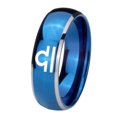 thumbnail image 1 of Tungsten Libra Horoscope 8mm Shinny Blue Two Tone Dome Polished Edges Men Ring, 1 of 2