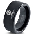 thumbnail image 1 of Tungsten Lighthouse Tower Building Structure Light Band Ring 9mm Men Women Comfort Fit Black Flat Cut Brushed Polished, 1 of 4