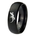 thumbnail image 1 of Tungsten Lizard 8mm Brushed Black Dome Polished Men Ring, 1 of 2