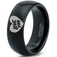 thumbnail image 1 of Tungsten Love You Heart Band Ring 8mm Men Women Comfort Fit Black Dome Polished, 1 of 4