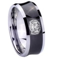 thumbnail image 1 of Tungsten Masonic 32 Degree Freemason 8mm Brushed Black Polished Concave Men Ring, 1 of 2