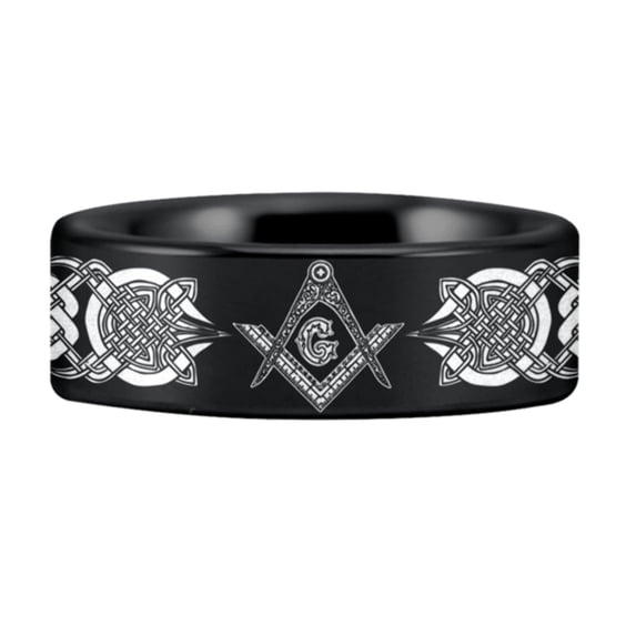 Tungsten Masonic Ring