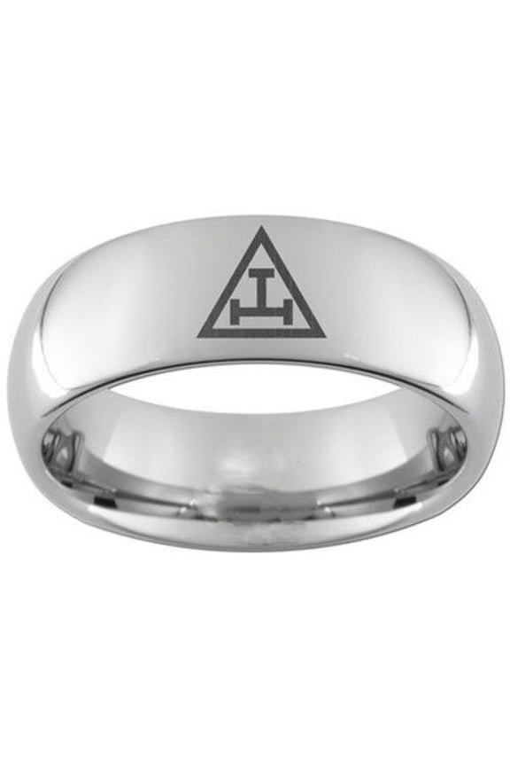 Tungsten Masonic Rings. Royal Arch Freemasons Solo Triple Tau Emblem