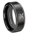 thumbnail image 1 of Tungsten Masonic Shriners 8mm Brushed Black Polished Step Edges Men Ring, 1 of 2