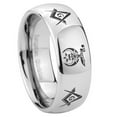 thumbnail image 1 of Tungsten Masonic Shriners 8mm Mirror Gray Polished Dome Men Ring, 1 of 2