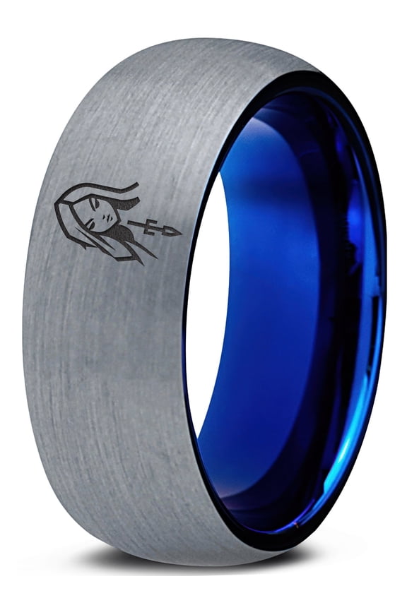 Gamer Tungsten Birthday Grey Ring Band Valentines Day Gift Best Man Gifts Handmade Rings