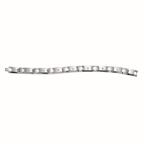 Tungsten Mens Polished CZ Cubic Zirconia Fancy Bracelet 12mm Size 8.5 Inches
