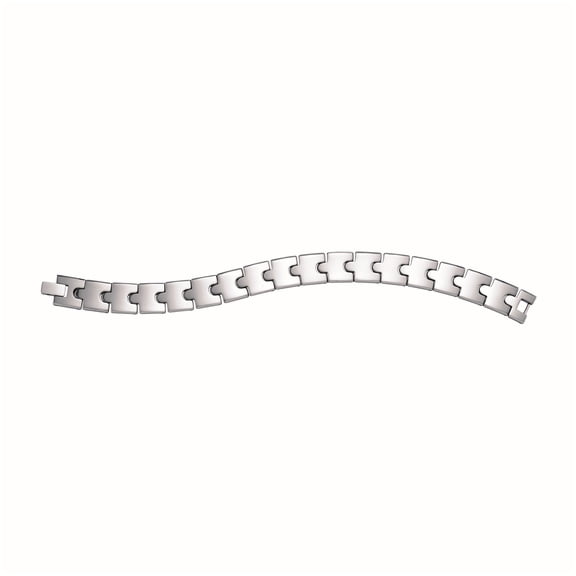 Tungsten Mens Polished Link Bracelet 13mm Size 8.5 Inches