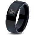 thumbnail image 1 of Tungsten Mens Ring Black Gamer Gift Small Matching Rings for Couples 13th Anniversary Mom, 1 of 7