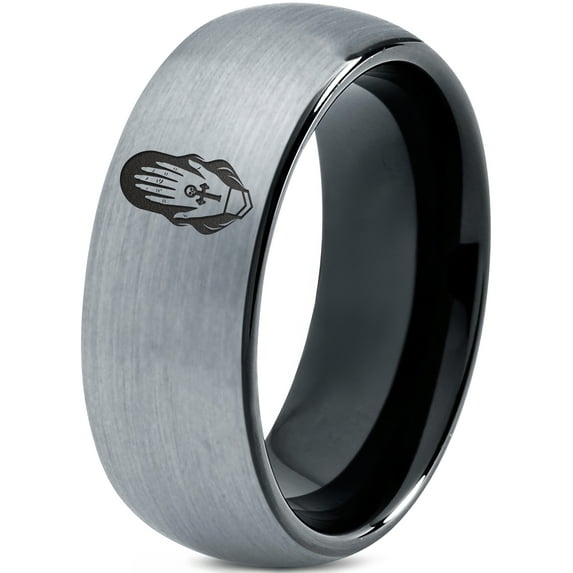 Tungsten Mens Ring Black Gamer Graduation 40th Birthday Memorial Gifts Flat Mom Men Gay