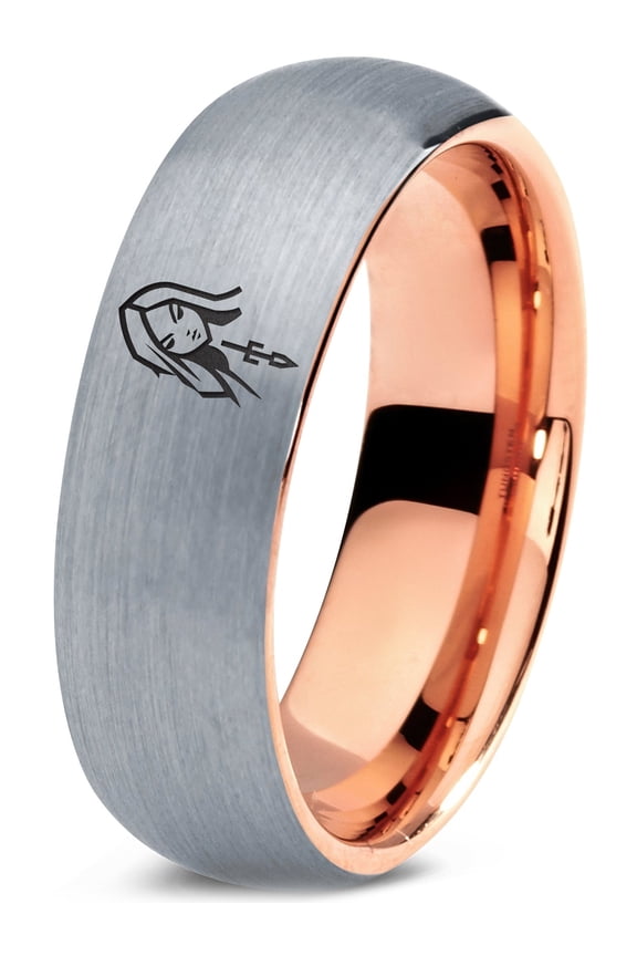 Tungsten Mens Rings Grey Ring Boho Gamer Custom Jewelry 18th Birthday Gifts Deco Mom Men