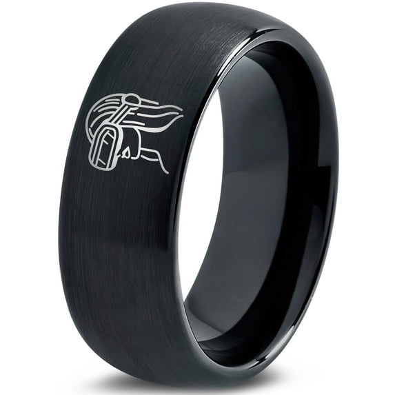 Metallic Black Graduation Tungsten Gamer Mom Gifts Stacking Rings Gift Set 50th Birthday