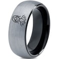 thumbnail image 1 of Tungsten Miniatures Gamer Mens Gray Tungsten Ring Custom Gifts Mourning Jewelry Grief Gift, 1 of 1