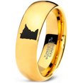 thumbnail image 1 of Tungsten Minnesota North Star State Band Ring 7mm Men Women Comfort Fit 18k Yellow Gold Dome Polished, 1 of 4