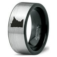thumbnail image 1 of Tungsten Minnesota North Star State Band Ring 8mm Men Women Comfort Fit Brushed Gray Flat Cut Black Polished, 1 of 4