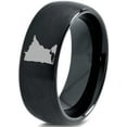 thumbnail image 1 of Tungsten Minnesota North Star State Common Loon Band Ring 8mm Men Women Comfort Fit Black Dome Brushed Polished, 1 of 4