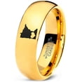 thumbnail image 1 of Tungsten Minnesota North Star State Heart Band Ring 7mm Men Women Comfort Fit 18k Yellow Gold Dome Polished, 1 of 4