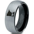 thumbnail image 1 of Tungsten Minnesota North Star State Heart Band Ring 8mm Men Women Comfort Fit Black Dome Brushed Gray Polished, 1 of 4