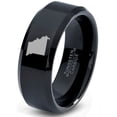thumbnail image 1 of Tungsten Missouri Show Me State Band Ring 8mm Men Women Comfort Fit Black Beveled Edge Polished, 1 of 4