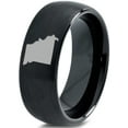 thumbnail image 1 of Tungsten Missouri Show Me State Band Ring 8mm Men Women Comfort Fit Black Dome Brushed Polished, 1 of 4