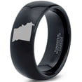 thumbnail image 1 of Tungsten Missouri Show Me State Band Ring 8mm Men Women Comfort Fit Black Dome Polished, 1 of 4