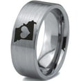 thumbnail image 1 of Tungsten Missouri Show Me State Heart Band Ring 8mm Men Women Comfort Fit Gray Flat Cut Brushed Polished, 1 of 4