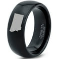 thumbnail image 1 of Tungsten Montana The Treasure State Band Ring 8mm Men Women Comfort Fit Black Dome Polished, 1 of 4
