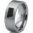 thumbnail image 1 of Tungsten Montana The Treasure State Band Ring 8mm Men Women Comfort Fit Gray Flat Cut Brushed Polished, 1 of 4