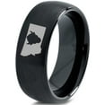 thumbnail image 1 of Tungsten Montana The Treasure State Bison Band Ring 8mm Men Women Comfort Fit Black Dome Brushed Polished, 1 of 4