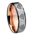 thumbnail image 1 of Tungsten Multiple CTR Logo 8mm Gray Polished Beveled Edge Men's Ring, 1 of 1