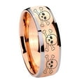 thumbnail image 1 of Tungsten Multiple Skull 8mm Shinny Rose Gold Two Tone Dome Men Ring, 1 of 2