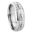 thumbnail image 1 of Tungsten Multiple Skull 8mm Mirror Gray Polished Dome Men Ring, 1 of 2