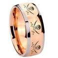 thumbnail image 1 of Tungsten Multiple Skull Pirate 8mm Shinny Rose Gold Two Tone Dome Men Ring, 1 of 2