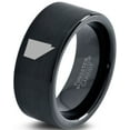 thumbnail image 1 of Tungsten Nevada The Silver State Band Ring 9mm Men Women Comfort Fit Black Flat Cut Brushed Polished, 1 of 4