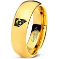 thumbnail image 1 of Tungsten Nevada The Silver State Playing Cards Band Ring 7mm Men Women Comfort Fit 18k Yellow Gold Dome Polished, 1 of 4