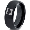 thumbnail image 1 of Tungsten New Mexico The Land of Enchantment State Heart Band Ring 8mm Men Women Comfort Fit Black Dome Brushed Polished, 1 of 4