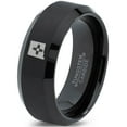 thumbnail image 1 of Tungsten New Mexico The Land of Enchantment State Zia Symbol Band Ring 8mm Men Women Comfort Fit Black Beveled Edge Brushed Polished, 1 of 4