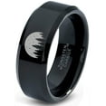 thumbnail image 1 of Tungsten Night Skyline Outdoor Camping Band Ring 8mm Men Women Comfort Fit Black Beveled Edge Polished, 1 of 4