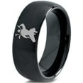 thumbnail image 1 of Tungsten Ninja Samuri Sword Martial Arts Band Ring 8mm Men Women Comfort Fit Black Dome Brushed Polished, 1 of 4