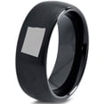 thumbnail image 1 of Tungsten North Dakota The Peace Garden State Band Ring 8mm Men Women Comfort Fit Black Dome Brushed Polished, 1 of 4