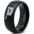 thumbnail image 1 of Tungsten Oklahoma Sooner State Bird Flying Band Ring 8mm Men Women Comfort Fit Black Dome Polished, 1 of 4